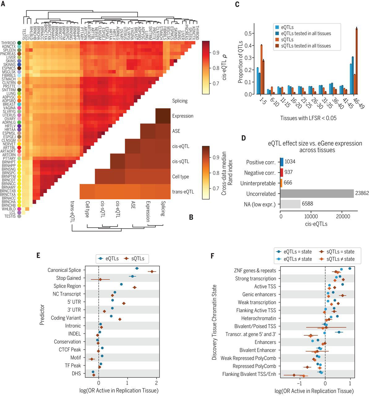 Tissue specificity of cis-QTLs